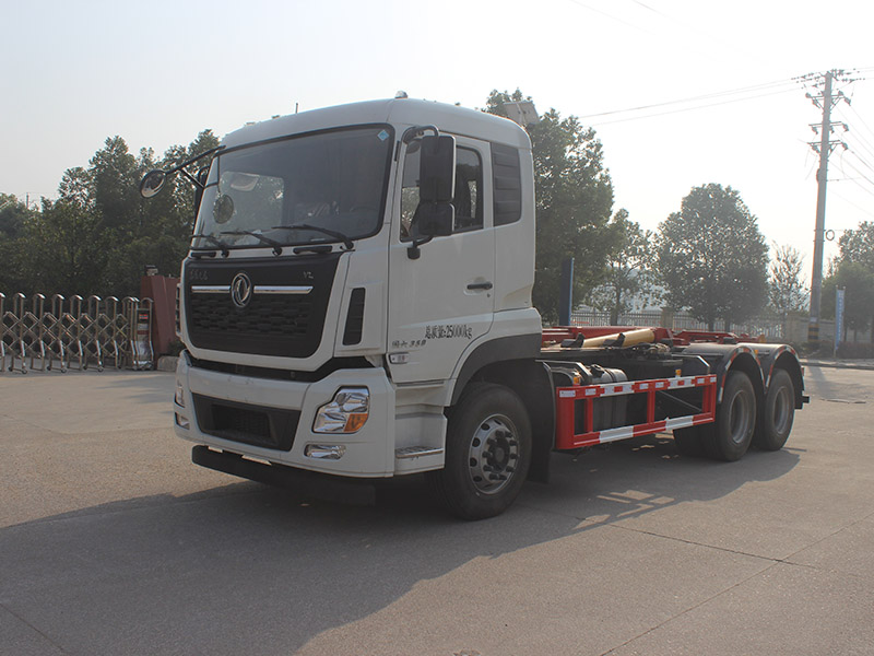 東風天龍后八輪鉤臂車SCS5251ZXXDFH6車廂可卸式垃圾車
